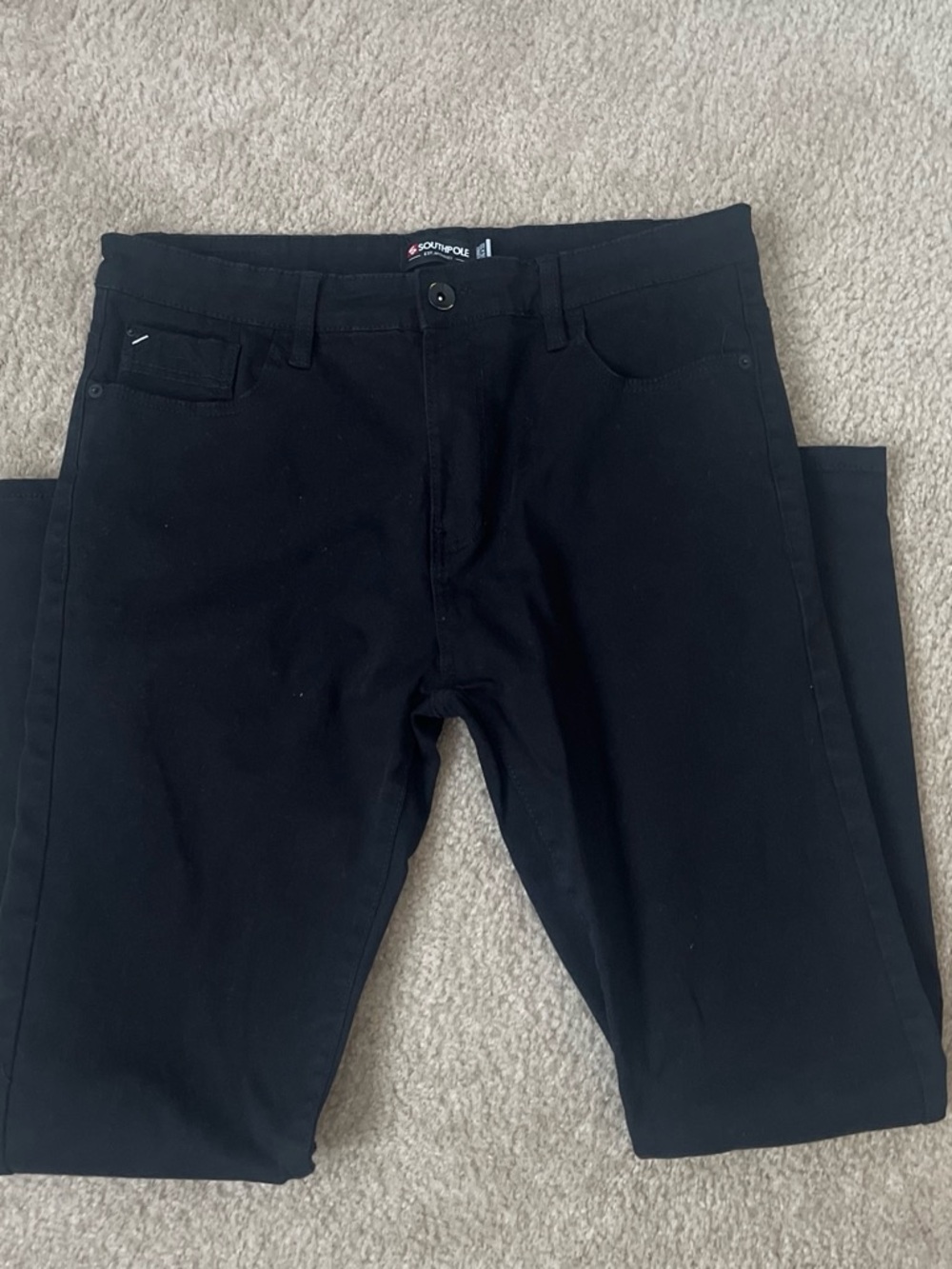 South Pole Men's Slim Straight Black Skinny Jeans 36x32